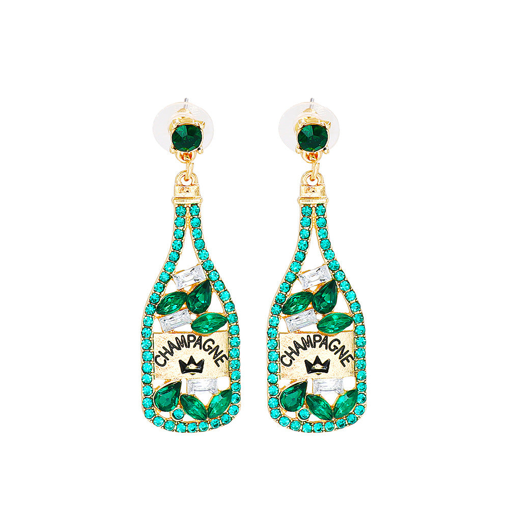Wholesale Party Wine Bottle Alloy Earrings